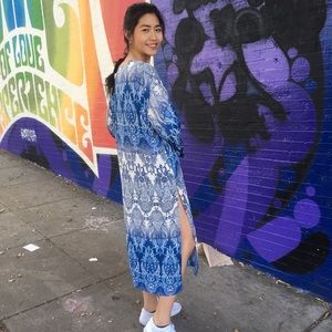 Indigo paisley kimono